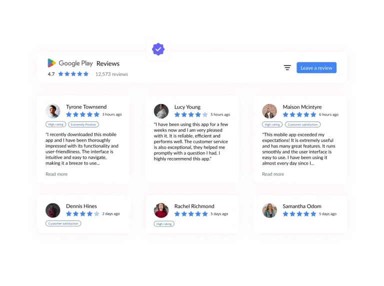 Google Play Reviews preview