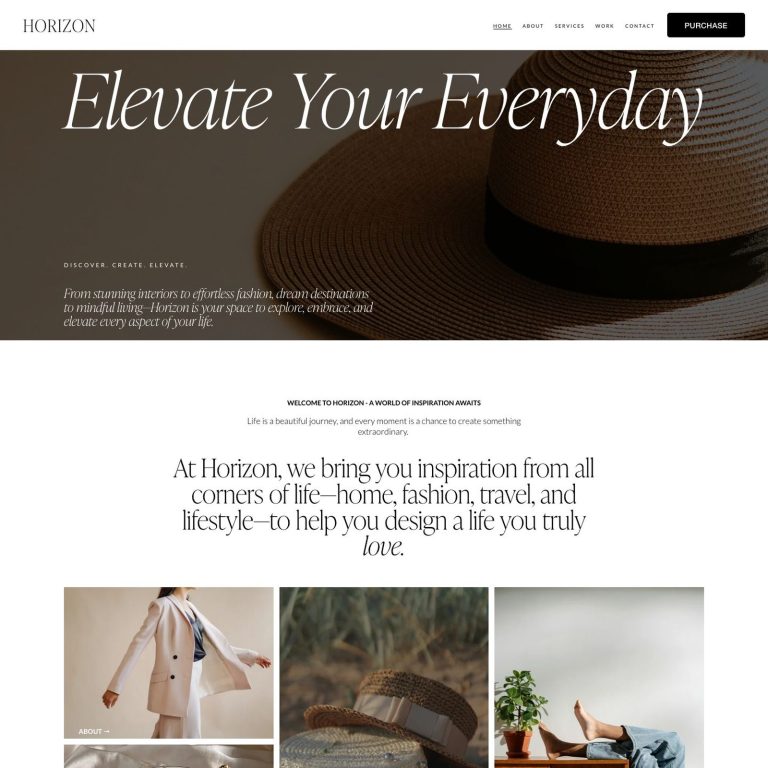 Horizon template — preview of its design