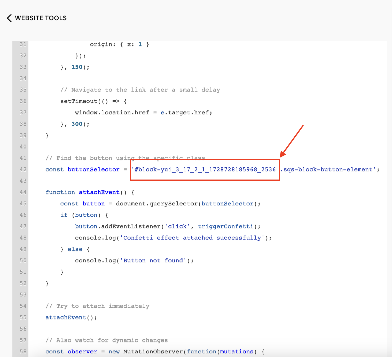 How to add Confetti Pop! Buttons in Squarespace 7.1