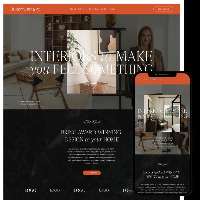 Hunter — Squarespace Shop Template template — preview of its design