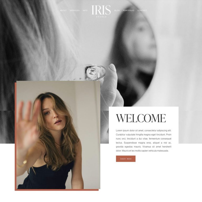 Iris — Squarespace Photography Template template — preview of its design