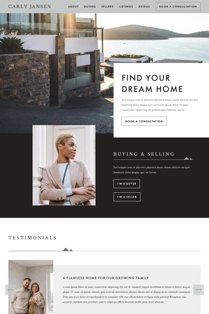 The Jansen Squarespace template, shown on its live demo