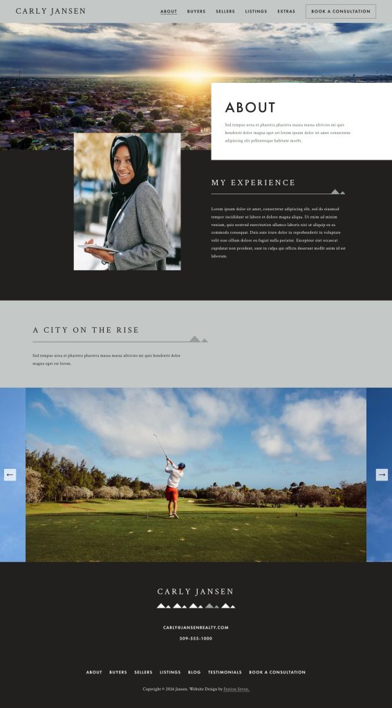 The About page of the Jansen Squarespace template