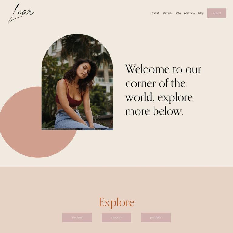 Leon — Squarespace Designer Template template — preview of its design