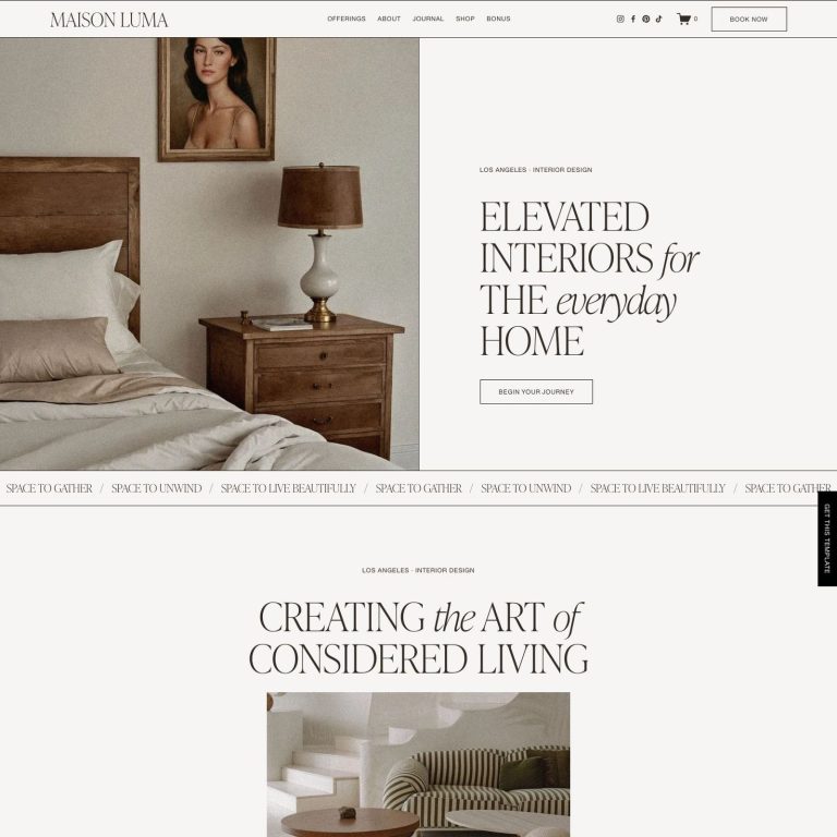 Maison Luma template — preview of its design
