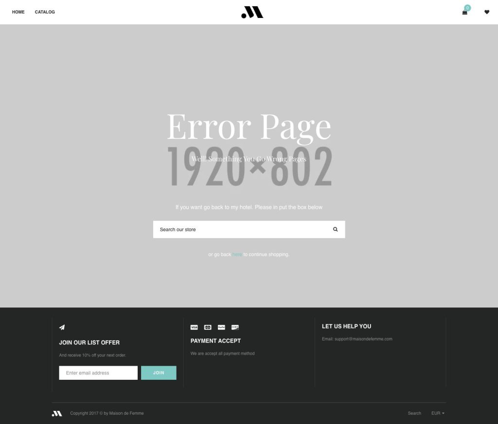 The About page of the Maison template