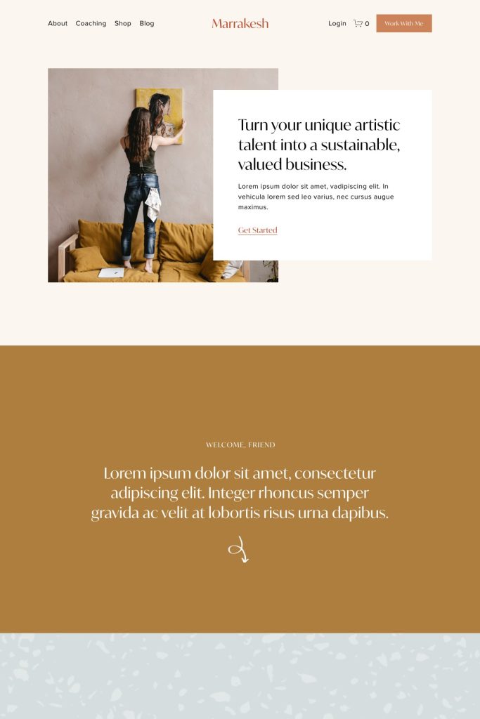 The Marrakesh Squarespace template, shown on its live demo