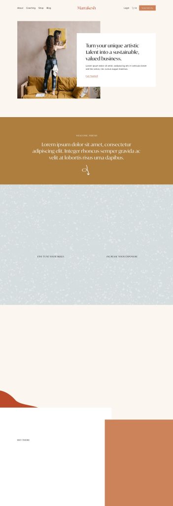 The Home page of the Marrakesh Squarespace template