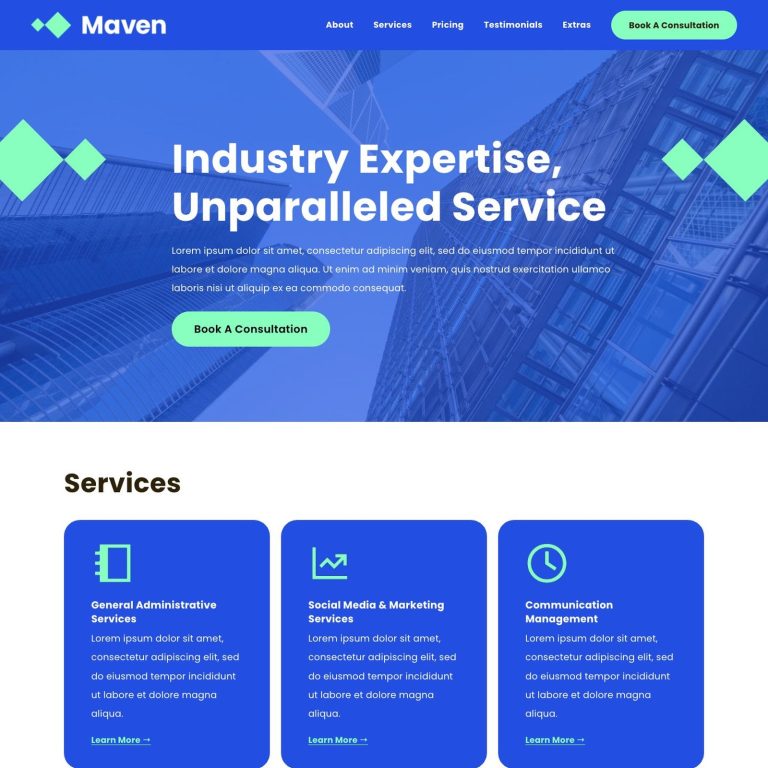 Maven template — preview of its design