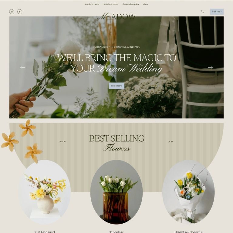 Meadow — Squarespace Shop Template template — preview of its design