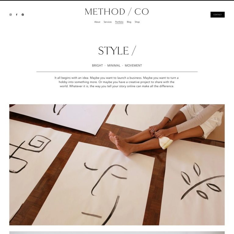 Method — Squarespace Small Business Template template — preview of its design