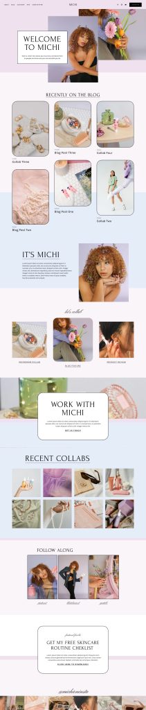 The Michi Home page, top to bottom