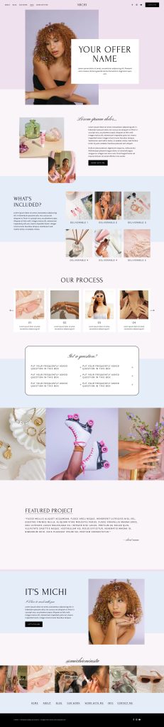 The Michi Info page, top to bottom