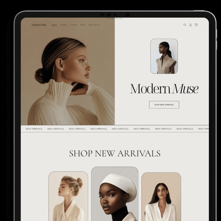 Modern Muse template — preview of its design
