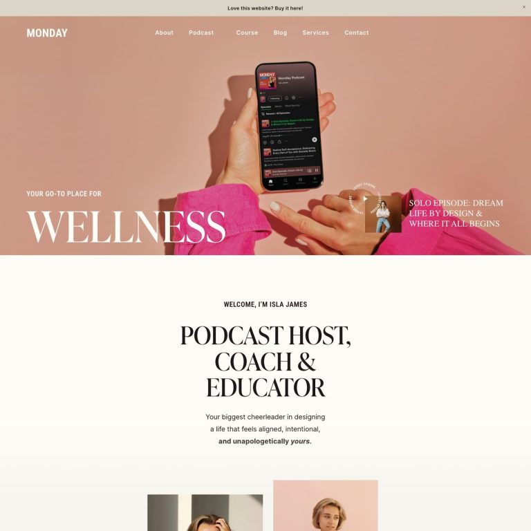 Monday template — preview of its design