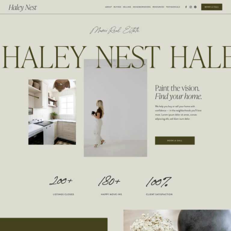 Nest — Squarespace Real Estate Template template — preview of its design