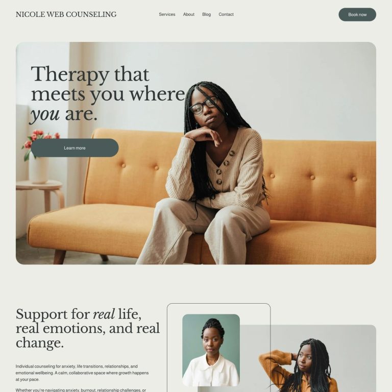 Nicole template — preview of its design