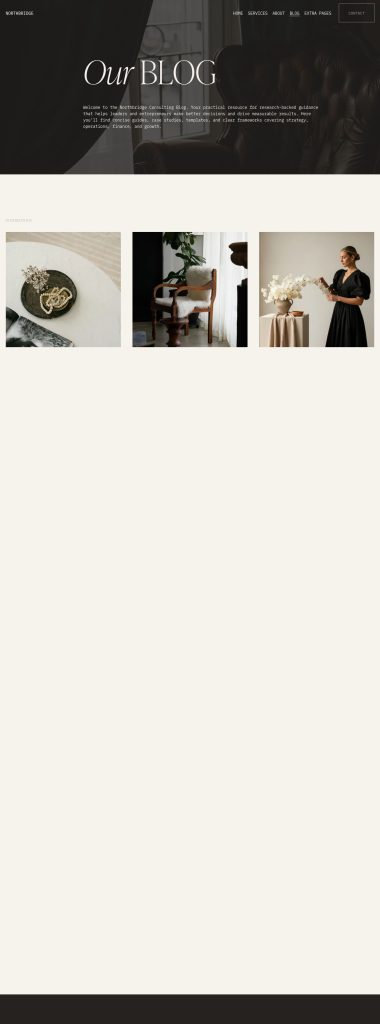 The Blog page of the Northbridge template