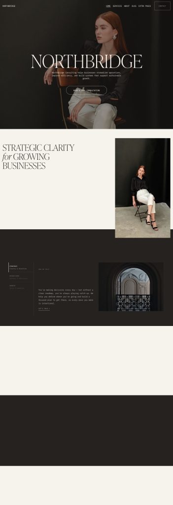 The Home page of the Northbridge template