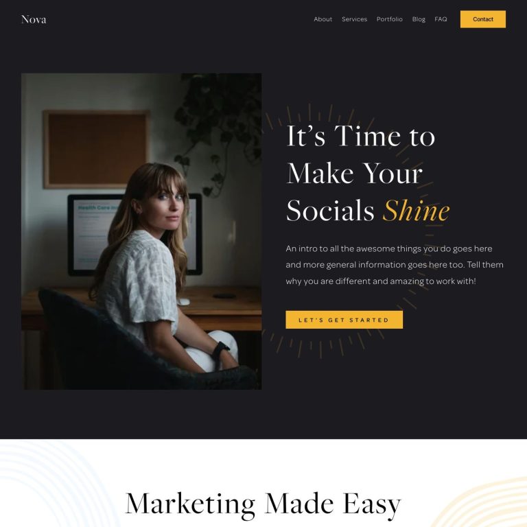 Nova template — preview of its design