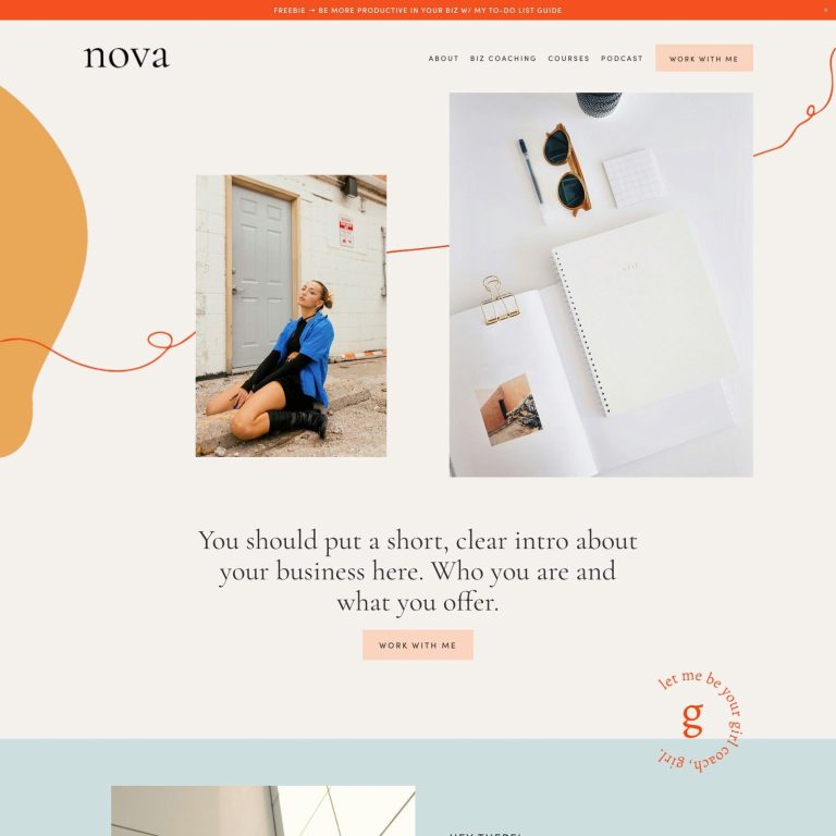 Nova — Squarespace Copywriter Template template — preview of its design