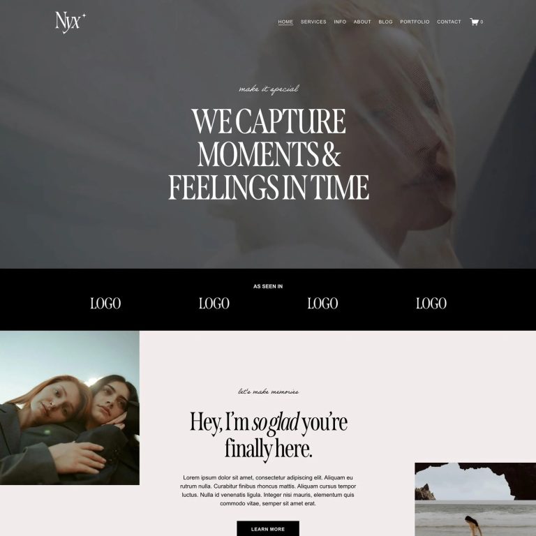 Nyx — Squarespace Event Planner Template template — preview of its design