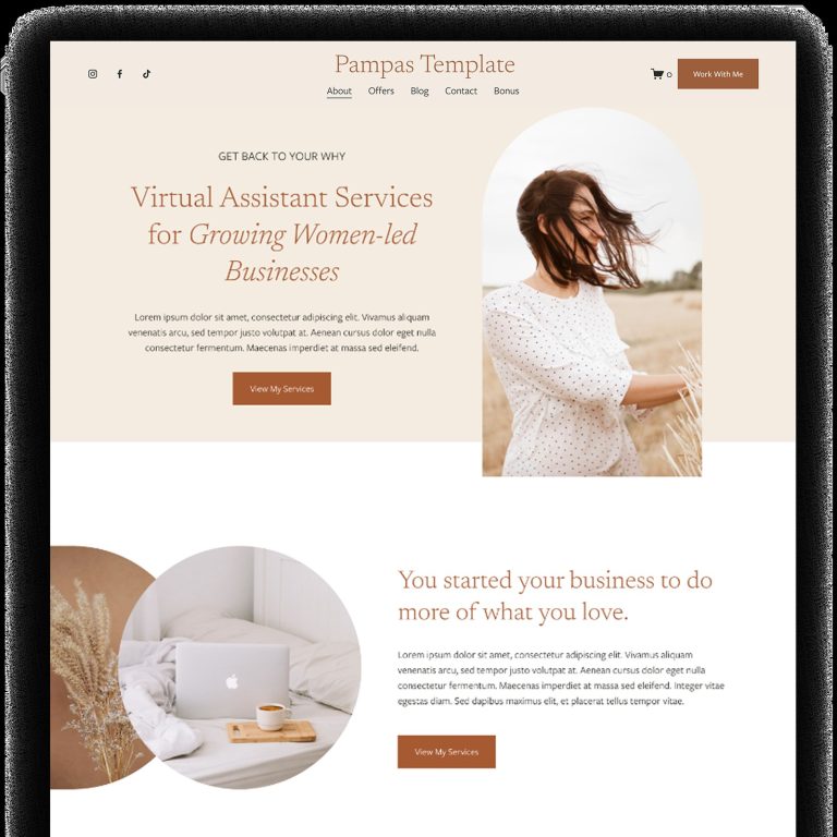 Pampas template — preview of its design