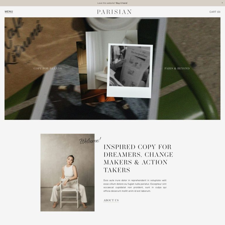Parisian template — preview of its design