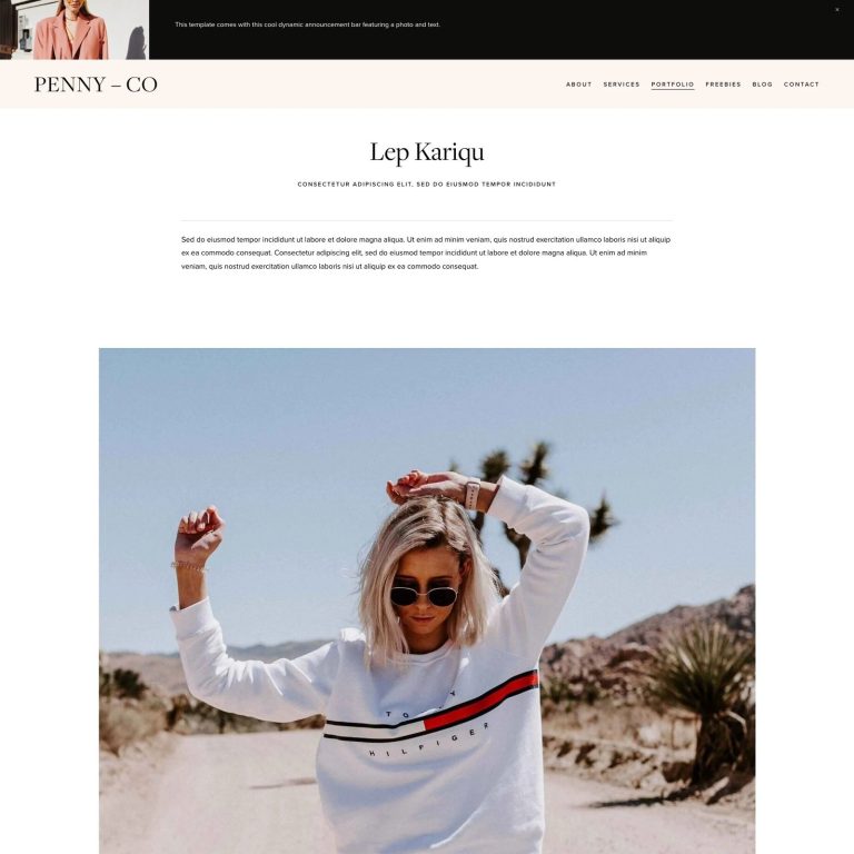 Penny — Squarespace Blog Template template — preview of its design