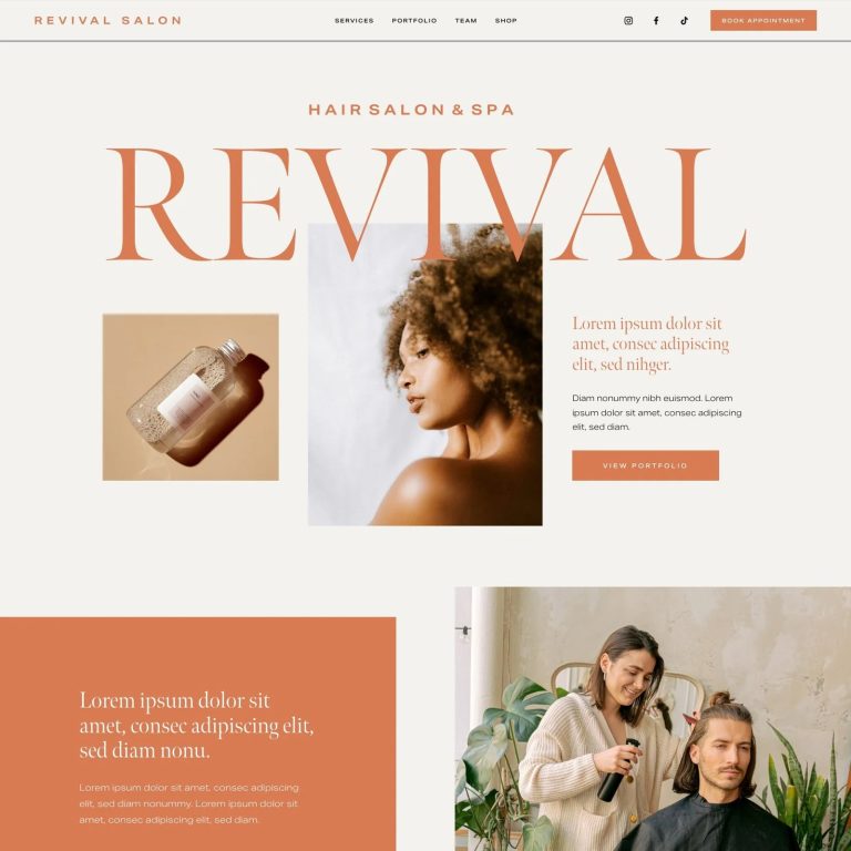 Revival — Squarespace Small Business Template template — preview of its design