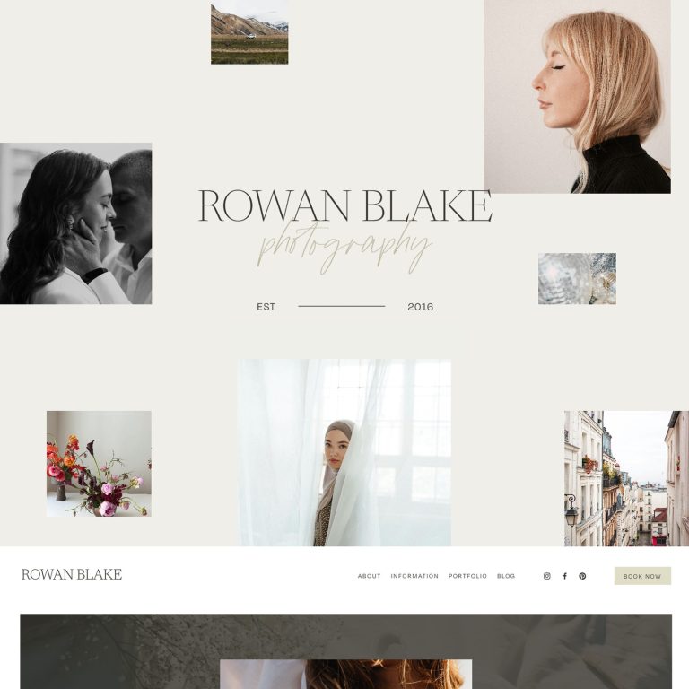 Rowan — Squarespace Photography Template template — preview of its design