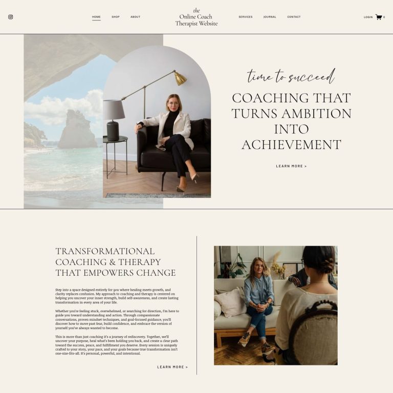 Serene template — preview of its design