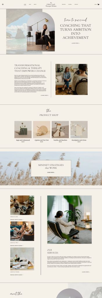 The Home page of the Serene Squarespace template