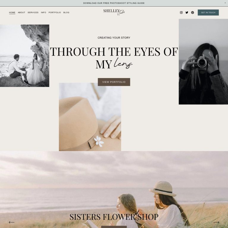 Shelley — Squarespace Designer Template template — preview of its design
