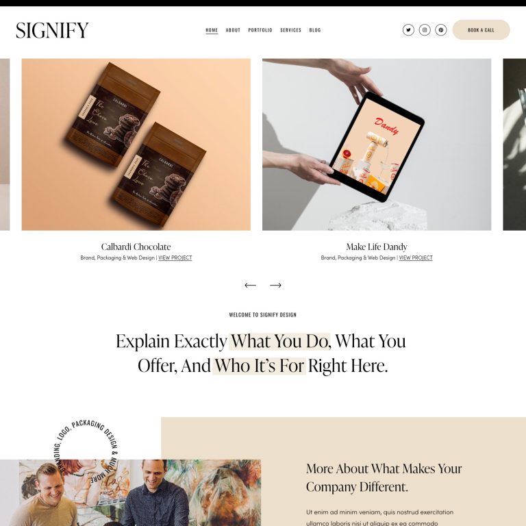 Signify — Squarespace Agency Template template — preview of its design