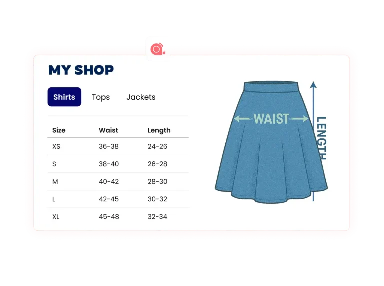 Size Chart preview