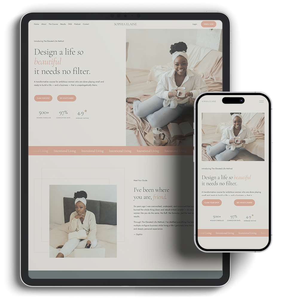Sophia Squarespace Template preview