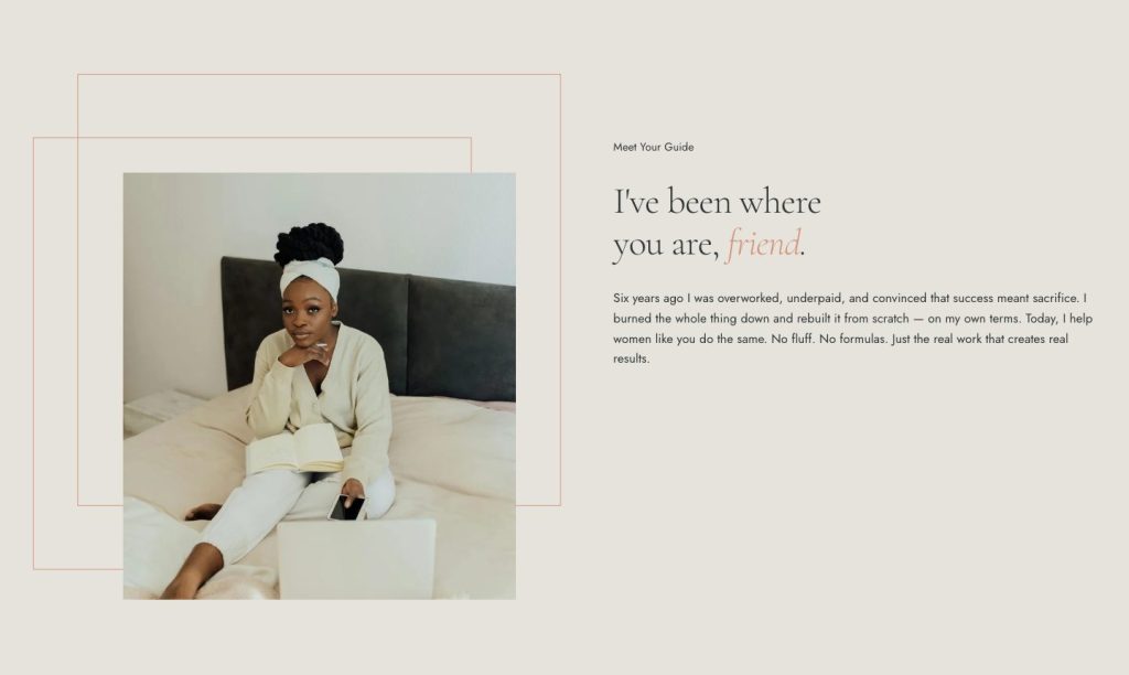 The About section of the Sophia one-page template