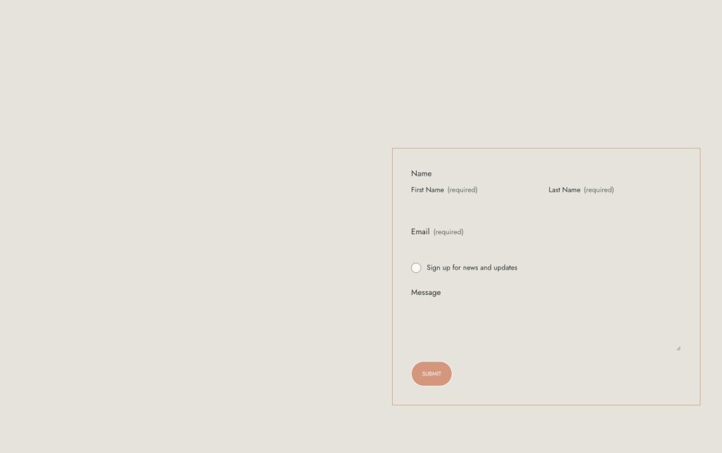 The Contact section of the Sophia one-page template