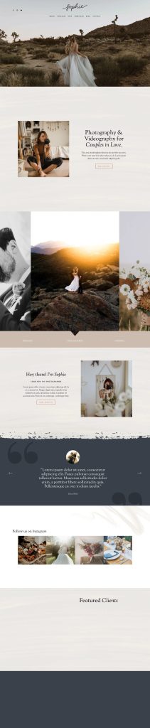 The Sophie Home page, top to bottom