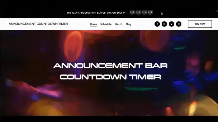 How to add Countdown Timer in Announcement Bar preview