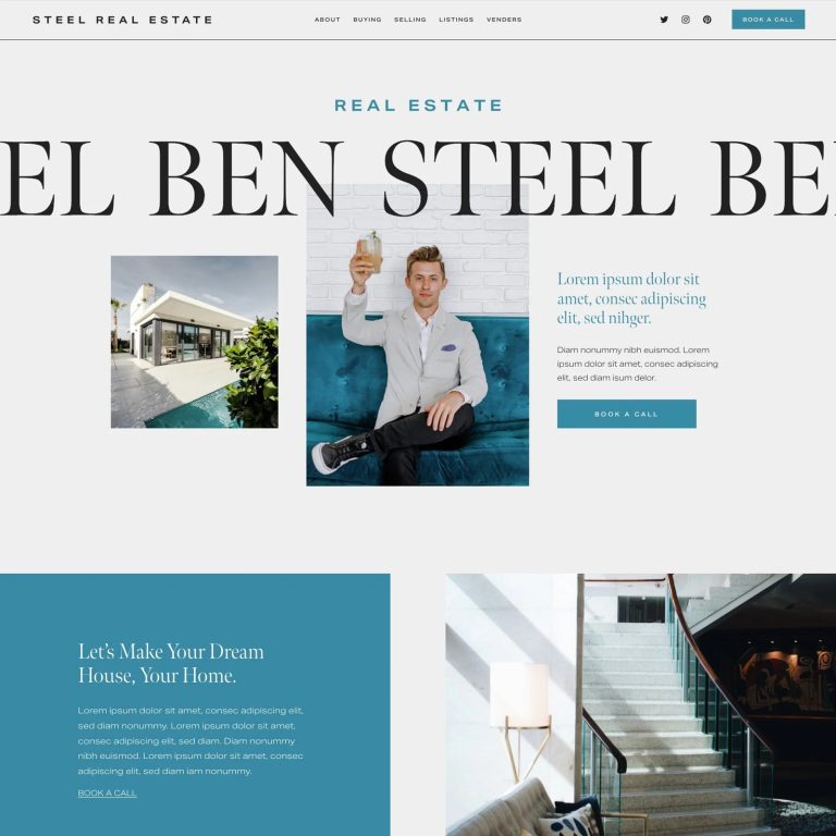 Steel — Squarespace Real Estate Template template — preview of its design