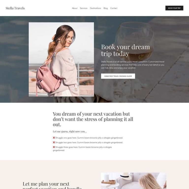Stella template — preview of its design