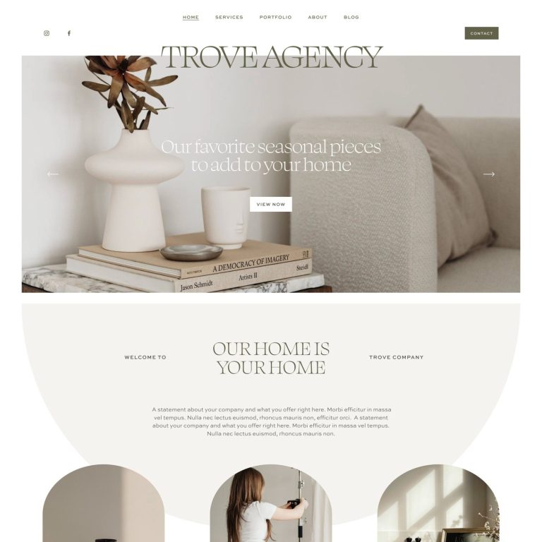 Trove Agency — Squarespace Agency Template template — preview of its design