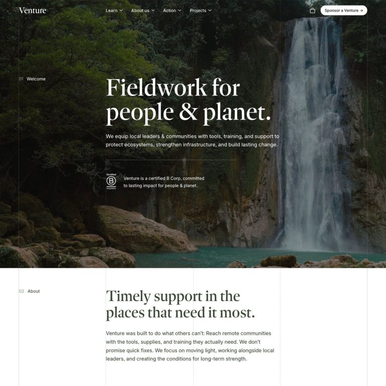 Venture template — preview of its design