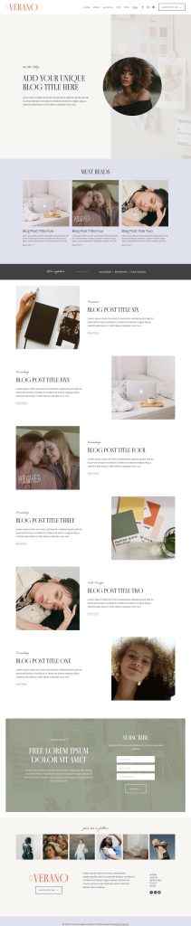 The Verano Blog page, top to bottom