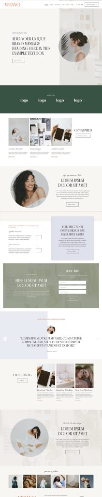 The Verano Home page, top to bottom