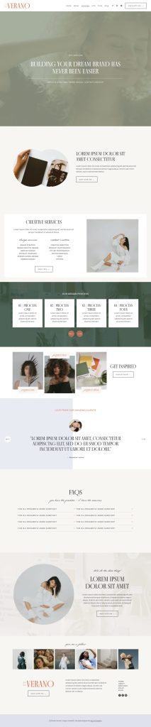 The Verano Services page, top to bottom