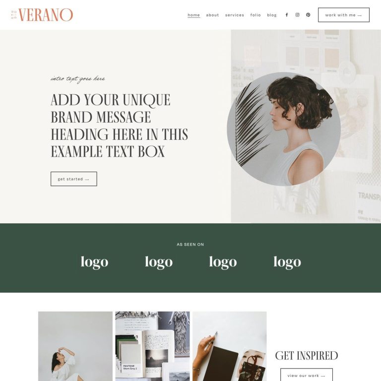 Verano — Squarespace Therapist Template template — preview of its design