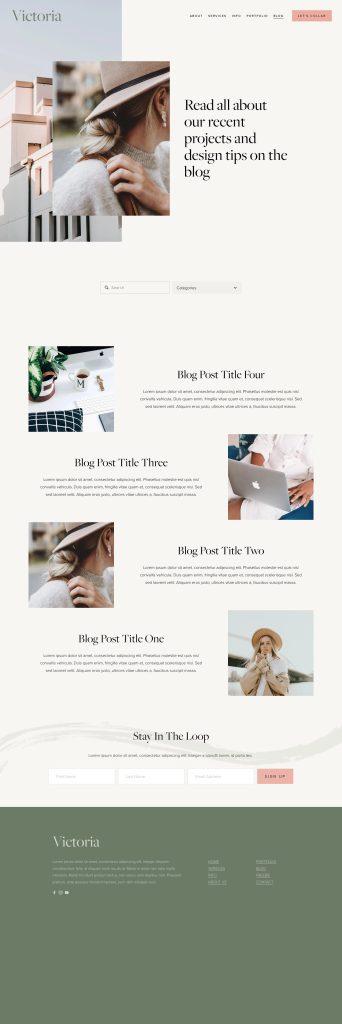The Victoria Blog page, top to bottom